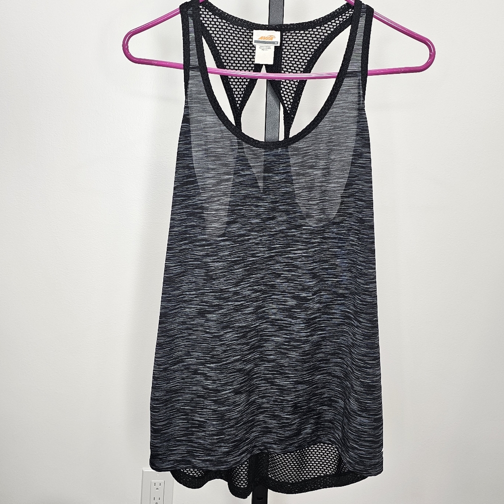 Black and Gray Racerback Tank Top